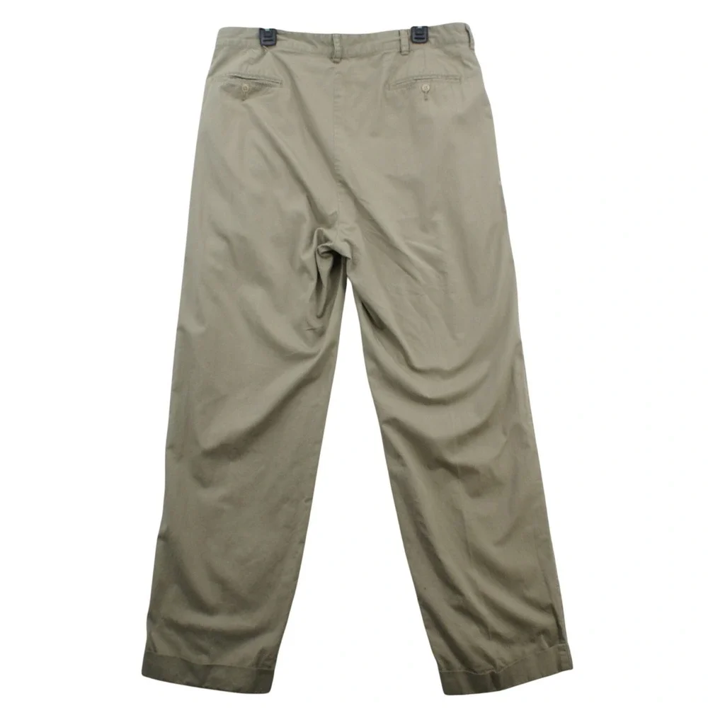 Vintage Polo Ralph Lauren Hammond Pant 38x32 Khaki Pleated Chino Made Singapore